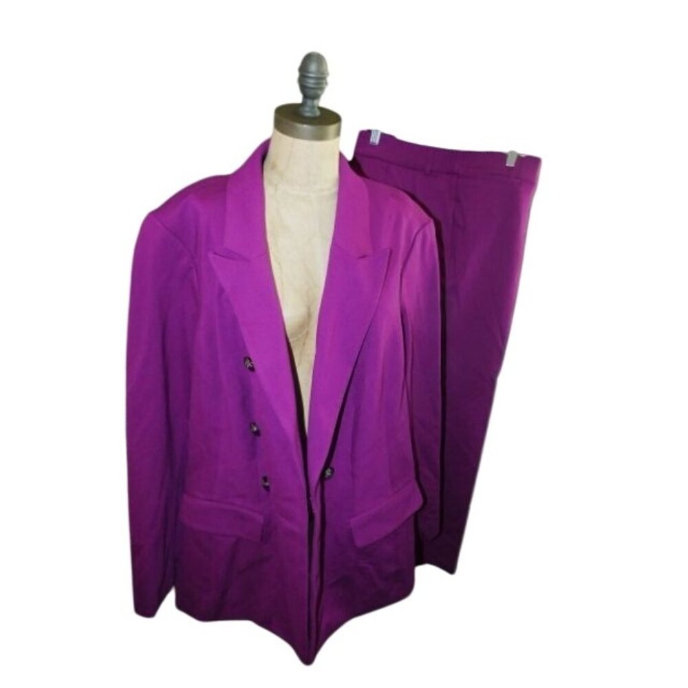 Lane Bryant Size 20-26W Plus Size Fushia Knit 2 Piece Suit NWT $160 - Picture 1 of 5